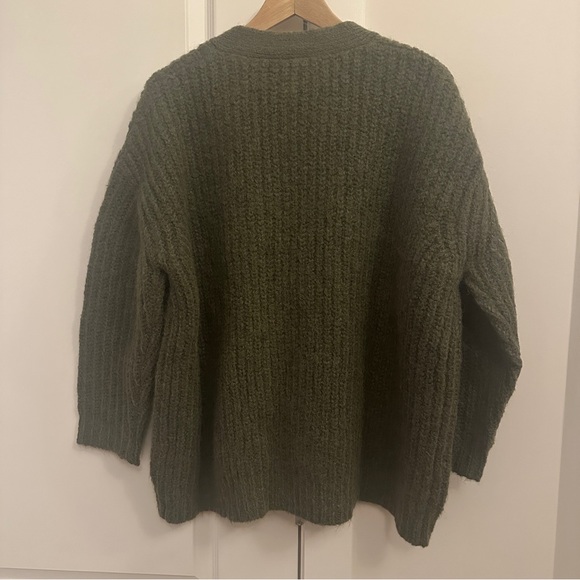 NEW Jenni Kayne Cocoon Cardigan Sweater Olive Green Alpaca Wool Blend | size S - Picture 7 of 11